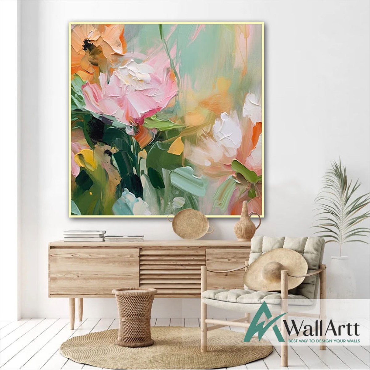 Abstract Colorful Flowers II 3d Heavy Textured Partial Oil Painting